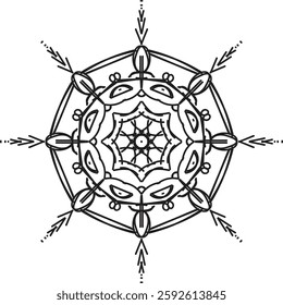 Different Mandala Design Create With Combined Color Black and White