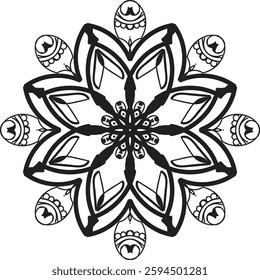 Different Mandala Design Create With Combined Color Black and White 