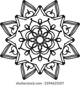 Different Mandala Design Create With Combined Color Black and White