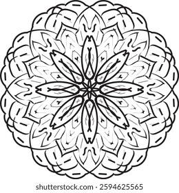 Different Mandala Design Create With Combined Color Black and White