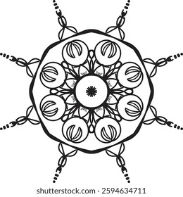 Different Mandala Design Create With Combined Color Black and White