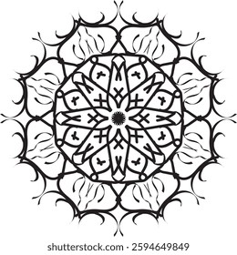 Different Mandala Design Create With Combined Color Black and white