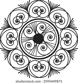 Different Mandala Design Create With Combined Color Black and White