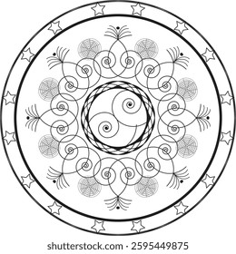 Different Mandala Design Create With Combined Color Black and White