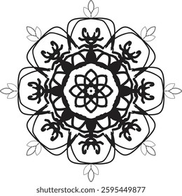 Different Mandala Design Create With Combined Color Black and White
