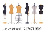 Different Mannequin Display Vector Illustration