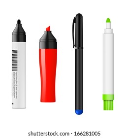 Different marker color set. Vector illustration.