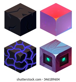 Different materials and textures for the game. Sample Vector Illustration set