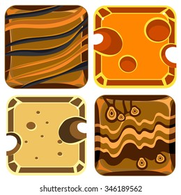 Different materials and textures for the game. Vector Illustration Collection