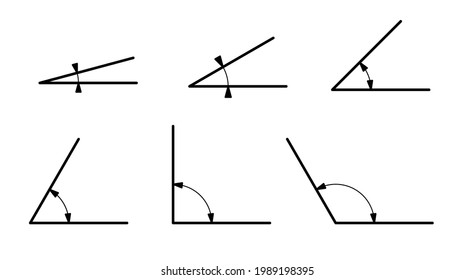 Different Mathematical Angles Isolated On White Stock Vector (Royalty ...