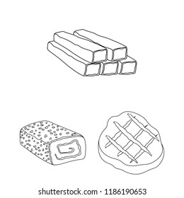 Different meat outline icons in set collection for design. Meat product vector symbol stock web illustration.