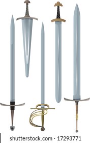 Different medieval swords