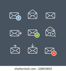 Diferentes iconos de mensajes configurados. Elementos de diseño