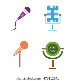 Different microphones types icons