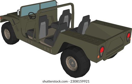 Different military vehicles vector illustrations set. Collection of drawings of armored cars, trucks, tanks, Humvee for armed forces on white background. War, army, transportation, technology concept