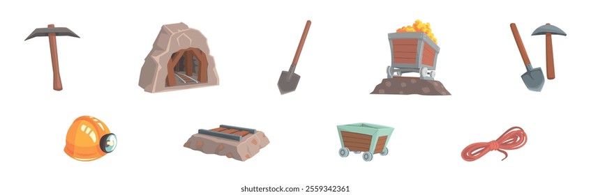 Different Mine Industry Object and Item Vector Set