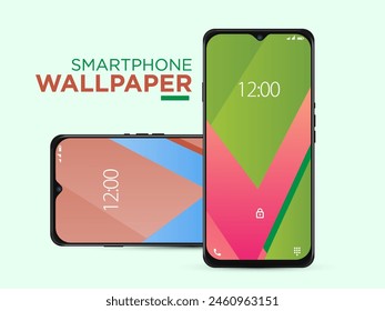 Diferentes Líneas Borrosas Mínimas 3D Suaves Conjunto De Fondo de pantalla En La Pantalla Del Teléfono Celular Realista De La Foto Aislado Sobre Fondo Blanco. Varios Protectores De Pantalla Abstractas De Vertical Para Smartphone.