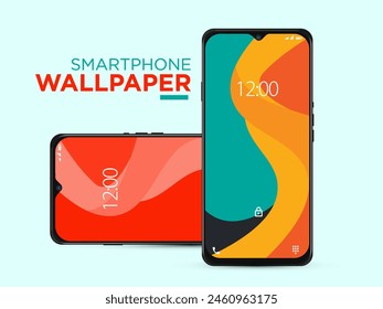 Diferentes Líneas Borrosas Mínimas 3D Suaves Conjunto De Fondo de pantalla En La Pantalla Del Teléfono Celular Realista De La Foto Aislado Sobre Fondo Blanco. Varios Protectores De Pantalla Abstractas De Vertical Para Smartphone.