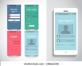 Different Mobile Screens Ui Ux Gui Stock Vector (Royalty Free ...