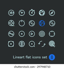 Different modern media web application icons collection. Vector clip-art