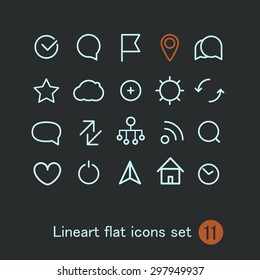 Different modern media web application icons collection. Vector clip-art
