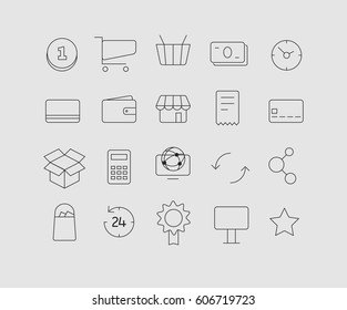 Different modern media web application icons collection. Vector clip-art