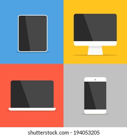Different modern personal gadgets. Flat design
