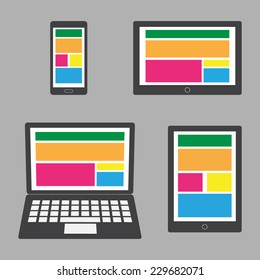 Different modern personal gadgets. Flat design