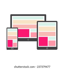 Different modern personal gadgets. Flat design.