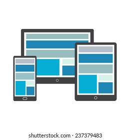 Different modern personal gadgets. Flat design.