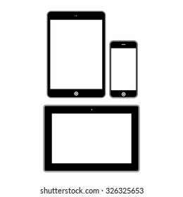 Different modern personal gadgets. Flat design. Illustration Similar To iPhone iPad.