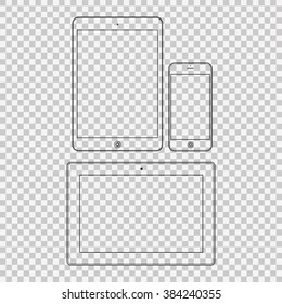 Different modern personal gadgets. Flat design.