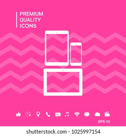 Different modern personal gadgets. Tablet, phone icon