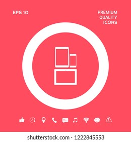 Different modern personal gadgets. Tablet, phone icon