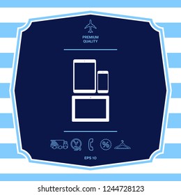 Different modern personal gadgets. Tablet, phone icon