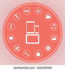 Different modern personal gadgets. Tablet, phone icon