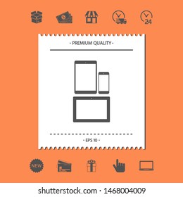Different modern personal gadgets. Tablet, phone icon