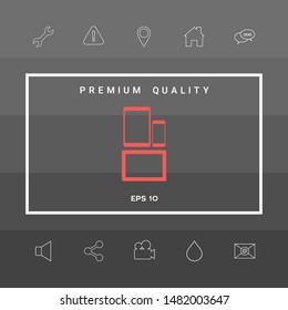Different modern personal gadgets. Tablet, phone icon