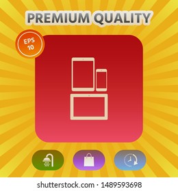 Different modern personal gadgets. Tablet, phone icon