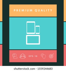 Different modern personal gadgets. Tablet, phone icon