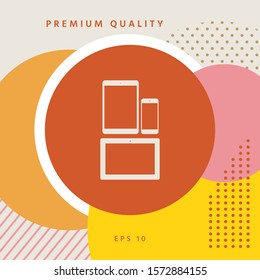 Different modern personal gadgets. Tablet, phone icon