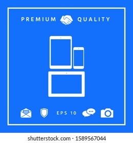 Different modern personal gadgets. Tablet, phone icon