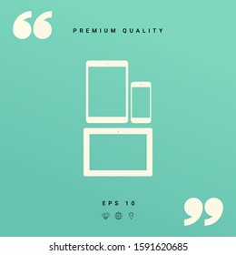 Different modern personal gadgets. Tablet, phone icon