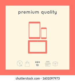Different modern personal gadgets. Tablet, phone icon