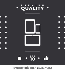 Different modern personal gadgets. Tablet, phone icon
