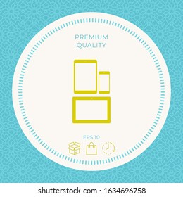Different modern personal gadgets. Tablet, phone icon