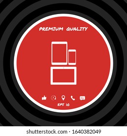 Different modern personal gadgets. Tablet, phone icon