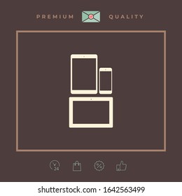 Different modern personal gadgets. Tablet, phone icon