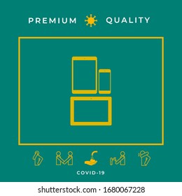 Different modern personal gadgets. Tablet, phone icon