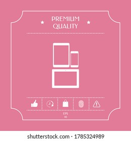 Different modern personal gadgets. Tablet, phone icon